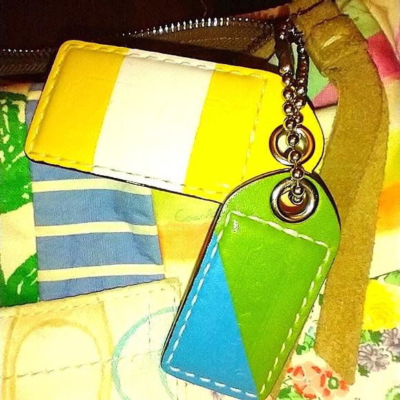 COACH Handbag Hobo Medium Colored Monogram Dust Cover Included - Picture 8 of 16